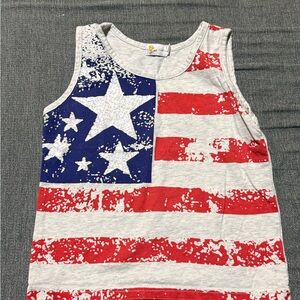 Patriotic Stars and Stripes Kids 4T Tank Top